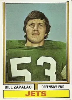 1974 Topps #415 - Bill Zapalac - New York Jets