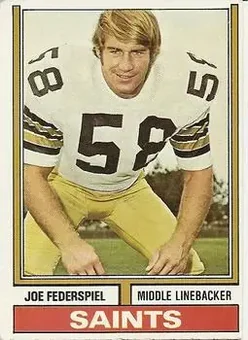1974 Topps #417 - Joe Federspiel - New Orleans Saints