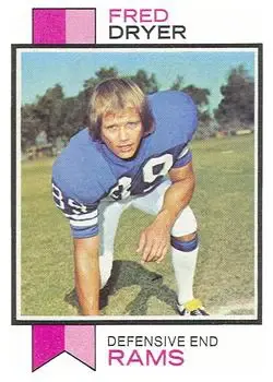 1973 Topps #389 - Fred Dryer - Los Angeles Rams - Front