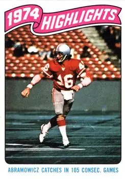 1975 Topps #452 - Dan Abramowicz - San Francisco 49ers 1975 Topps #452 - Dan Abramowicz - San Francisco 49ers