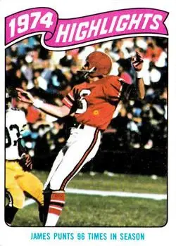 1975 Topps #455 - John James - Atlanta Falcons