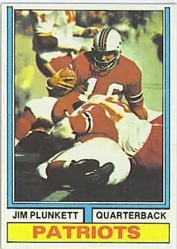 1974 Topps #435 - Jim Plunkett - New England Patriots - Front