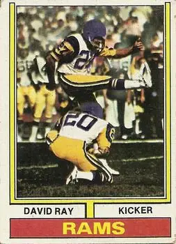 1974 Topps #443 - David Ray - Los Angeles Rams - Front