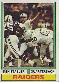 1974 Topps #451 - Ken Stabler - Oakland Raiders
