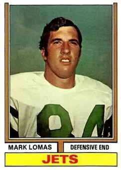 1974 Topps #455 - Mark Lomas - New York Jets