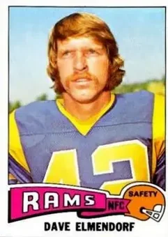 1975 Topps #482 - Dave Elmendorf - Los Angeles Rams