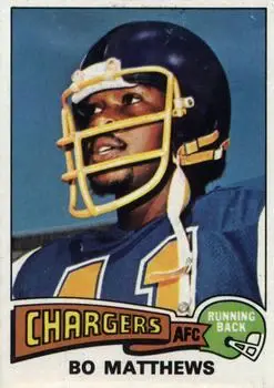 1975 Topps #486 - Bo Matthews - San Diego Chargers - Front 1975 Topps #486 - Bo Matthews - San Diego Chargers - Front