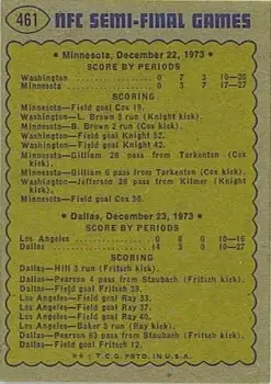 1974 Topps #461 - Card #461 - Back 1974 Topps #461 - Card #461 - Back