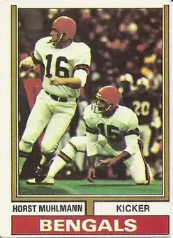 1974 Topps #465 - Horst Muhlmann - Cincinnati Bengals