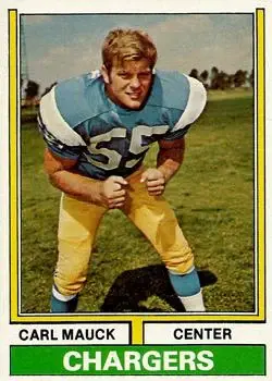 1974 Topps #477 - Carl Mauck - San Diego Chargers