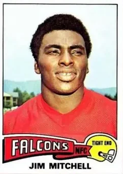 1975 Topps #495 - Jim Mitchell - Atlanta Falcons