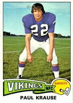 1975 Topps #496 - Paul Krause - Minnesota Vikings