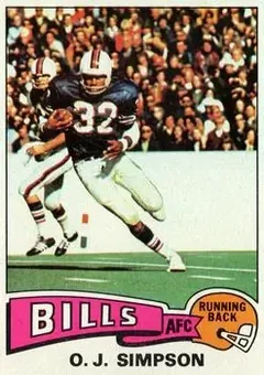 1975 Topps #500 - O.J. Simpson - Buffalo Bills