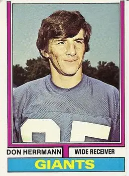 1974 Topps #481 - Don Herrmann - New York Giants - Front