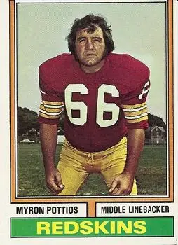 1974 Topps #484 - Myron Pottios - Washington Redskins - Front