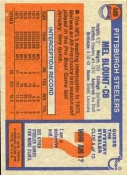 1976 Topps #480 - Mel Blount - Pittsburgh Steelers