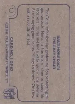 1977 Fleer Team Action #1 - Card #1 - Baltimore Colts