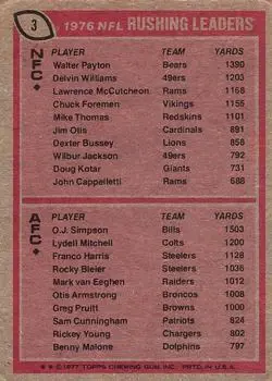 1977 Topps #3 - Card #3 1977 Topps #3 - Card #3
