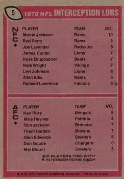1977 Topps #5 - Card #5