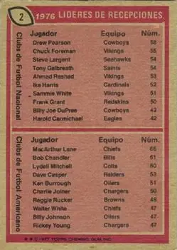 1977 Topps Mexican #2 - Card #2 - Back