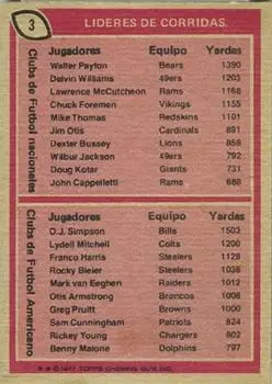 1977 Topps Mexican #3 - Card #3 - Back