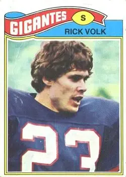 1977 Topps Mexican #8 - Rick Volk - New York Giants