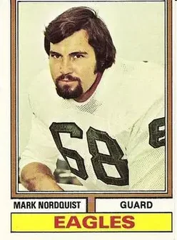 1974 Topps #492 - Mark Nordquist - Philadelphia Eagles
