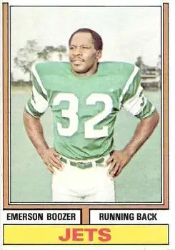 1974 Topps #495 - Emerson Boozer - New York Jets - Front 1974 Topps #495 - Emerson Boozer - New York Jets - Front