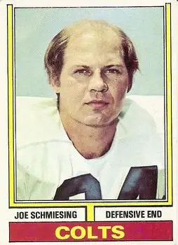 1974 Topps #499 - Joe Schmiesing - Baltimore Colts - Front
