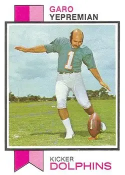 1973 Topps #465 - Garo Yepremian - Miami Dolphins