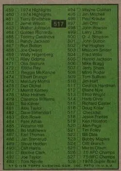1975 Topps #517 - Card #517 - Back