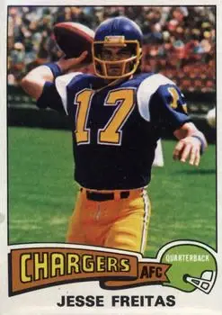 1975 Topps #518 - Jesse Freitas - San Diego Chargers - Front