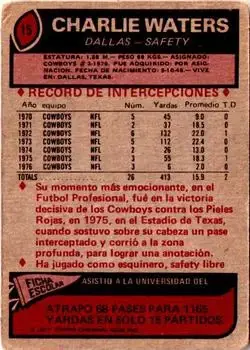 1977 Topps Mexican #15 - Charlie Waters - Dallas Cowboys