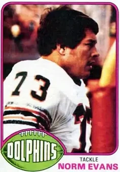 1976 Topps #492 - Norman Evans - Miami Dolphins 1976 Topps #492 - Norman Evans - Miami Dolphins