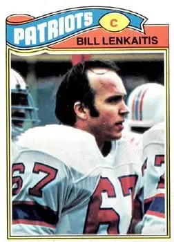 1977 Topps #38 - Bill Lenkaitis - New England Patriots - Front
