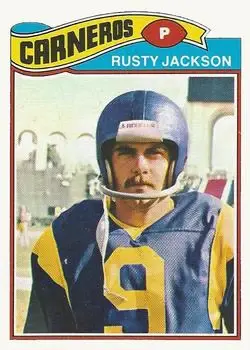 1977 Topps Mexican #42 - Rusty Jackson - Los Angeles Rams