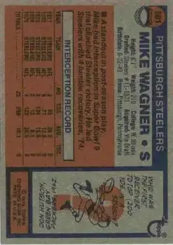 1976 Topps #501 - Mike Wagner - Pittsburgh Steelers