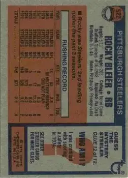 1976 Topps #522 - Rocky Bleier - Pittsburgh Steelers 1976 Topps #522 - Rocky Bleier - Pittsburgh Steelers