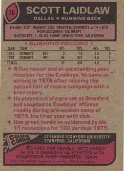 1977 Topps #76 - Scott Laidlaw - Dallas Cowboys 1977 Topps #76 - Scott Laidlaw - Dallas Cowboys
