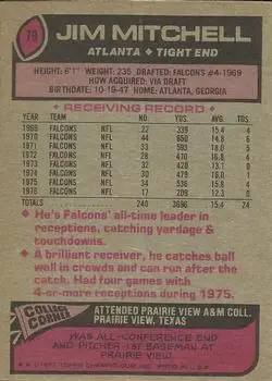1977 Topps #79 - Jim Mitchell - Atlanta Falcons