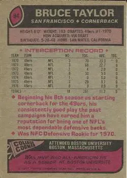 1977 Topps #94 - Bruce Taylor - San Francisco 49ers