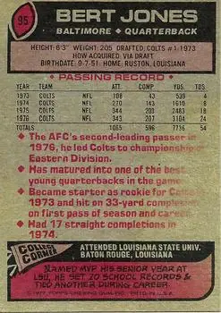 1977 Topps #95 - Bert Jones - Baltimore Colts