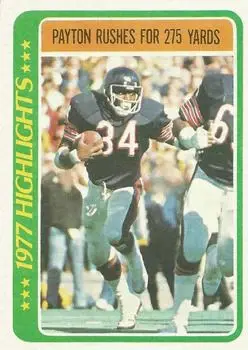 1978 Topps #3 - Walter Payton - Chicago Bears