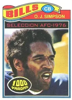 1977 Topps Mexican #100 - O.J. Simpson - Buffalo Bills - Front