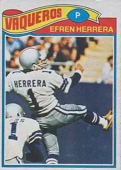 1977 Topps Mexican #102 - Efren Herrera - Dallas Cowboys