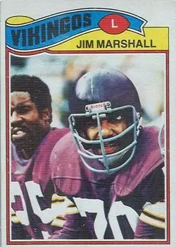 1977 Topps Mexican #105 - Jim Marshall - Minnesota Vikings - Front