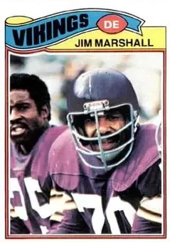 1977 Topps #105 - Jim Marshall - Minnesota Vikings