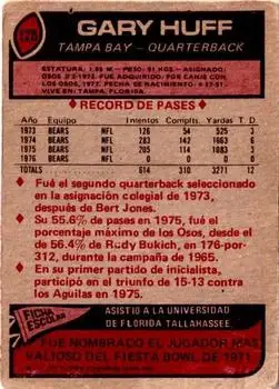 1977 Topps Mexican #128 - Gary Huff - Tampa Bay Buccaneers 1977 Topps Mexican #128 - Gary Huff - Tampa Bay Buccaneers