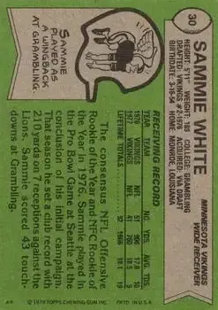 1978 Topps #30 - Sammy White - Minnesota Vikings