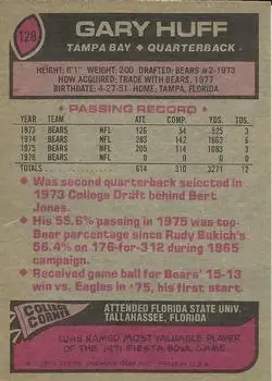 1977 Topps #128 - Gary Huff - Tampa Bay Buccaneers 1977 Topps #128 - Gary Huff - Tampa Bay Buccaneers